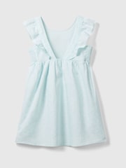 Benetton Girls Green Mint Linen Blend Dress - Image 2 of 2