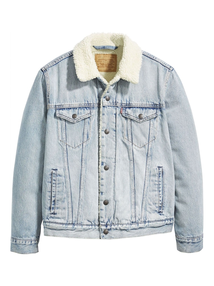 Levi's® Blue Type 3 Sherpa Trucker 100% Cotton Jacket - Image 1 of 3
