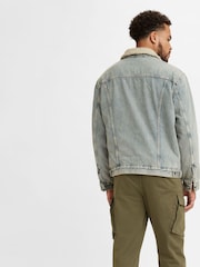 Levi's® Blue Type 3 Sherpa Trucker 100% Cotton Jacket - Image 2 of 3
