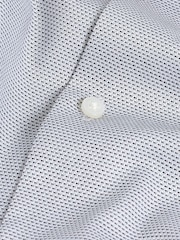 Grey Regular Fit Signature Premium 100% Cotton Textured Long Sleeve Single Cuff Shirt - Image 8 of 8