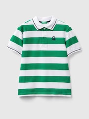 Benetton Boys Blue 100% Cotton Polo Shirts - Image 1 of 3