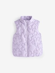 Benetton Girls Purple Gilet Jacket - Image 1 of 4