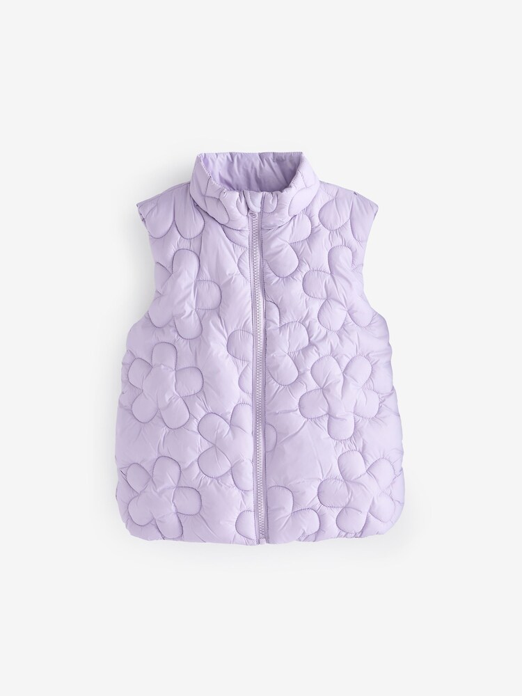 Benetton Girls Purple Gilet Jacket - Image 1 of 4