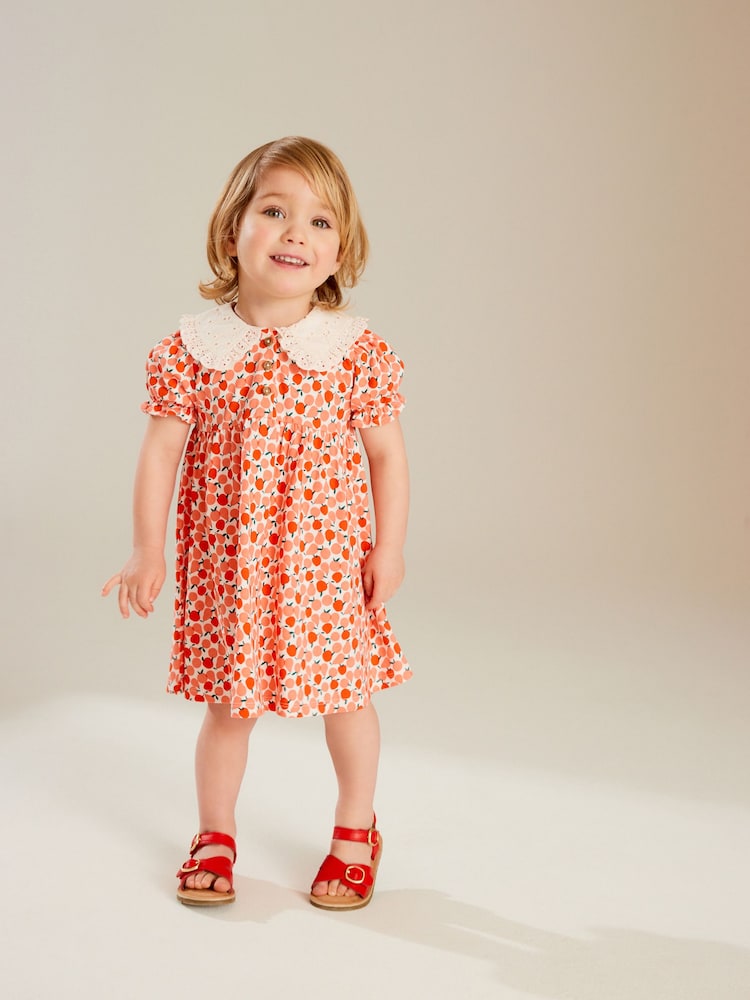 Rot - Kurzarmkleid aus 100 % Baumwolle mit Kragen (3 M.–7 J.) - Bild 1 von 7