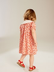 Rot - Kurzarmkleid aus 100 % Baumwolle mit Kragen (3 M.–7 J.) - Bild 3 von 7