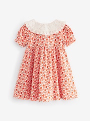 Rot - Kurzarmkleid aus 100 % Baumwolle mit Kragen (3 M.–7 J.) - Bild 6 von 7