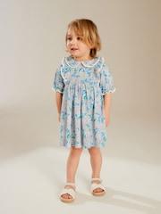 Blau - Kurzarmkleid aus 100 % Baumwolle mit Kragen (3 M.–7 J.) - Bild 2 von 5
