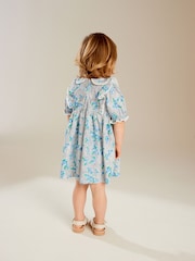 Blau - Kurzarmkleid aus 100 % Baumwolle mit Kragen (3 M.–7 J.) - Bild 3 von 5