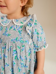 Blau - Kurzarmkleid aus 100 % Baumwolle mit Kragen (3 M.–7 J.) - Bild 5 von 5