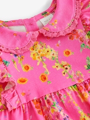 Bright Pink 100% Cotton Short Sleeve Collar Dress (3mths-7yrs) - Image 7 of 7