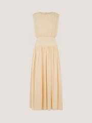 Monsoon Yellow Georgia Drop Hem Midi Dress - Image 6 of 6