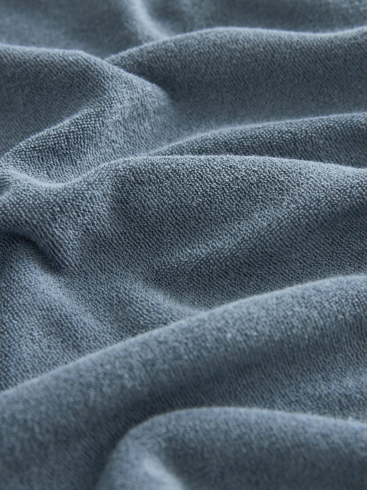 Blue Textured Towelling Short Sleeve Shirt - Image 8 of 8