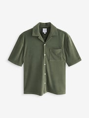 Green Textured Towelling Short Sleeve Shirt - Image 6 of 8