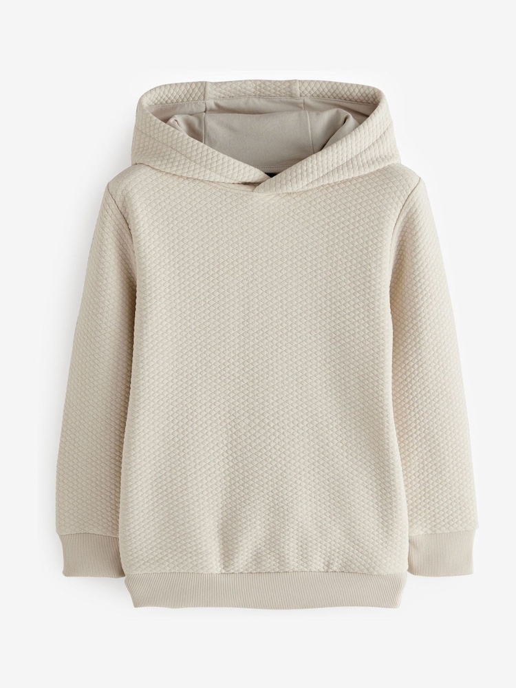 Cream Textured Fabric Hoodie (3-16yrs) - Image 1 of 3