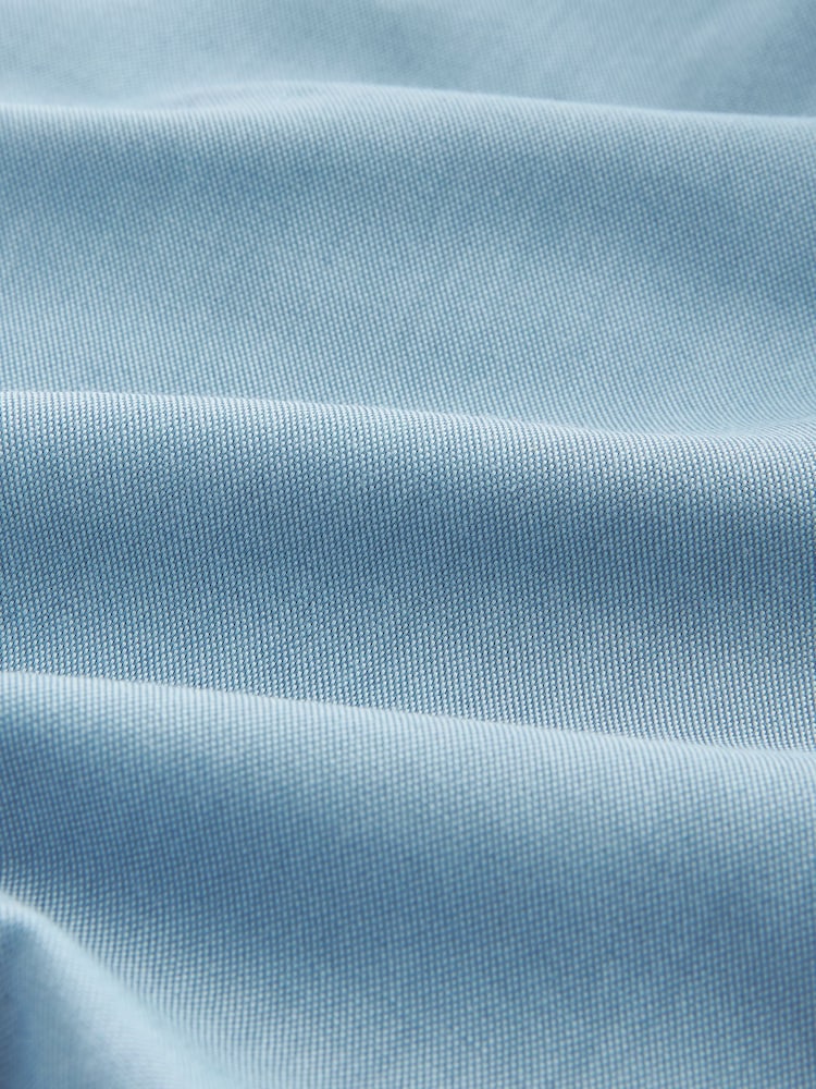 Dusky Blue Regular Fit Short Sleeve Easy Iron Button Down Oxford Shirt - Image 6 of 6