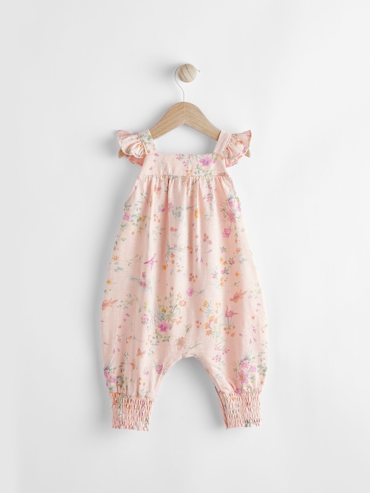 Pink Floral Baby 100% Cotton Romper (0mths-3yrs) - Image 2 of 7