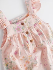 Pink Floral Baby 100% Cotton Romper (0mths-3yrs) - Image 4 of 7