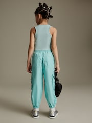 Aqua Blue Parachute Cargo Trousers (3-16yrs) - Image 2 of 8