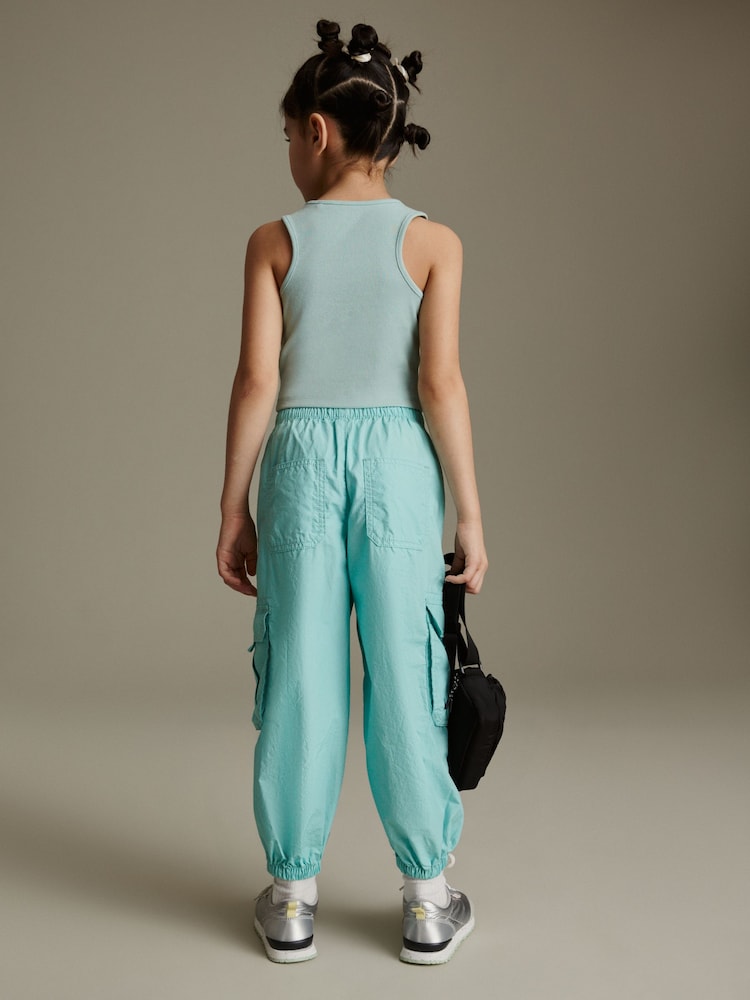 Aqua Blue Parachute Cargo Trousers (3-16yrs) - Image 2 of 8