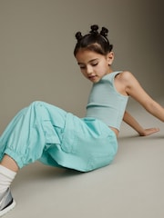 Aqua Blue Parachute Cargo Trousers (3-16yrs) - Image 5 of 8