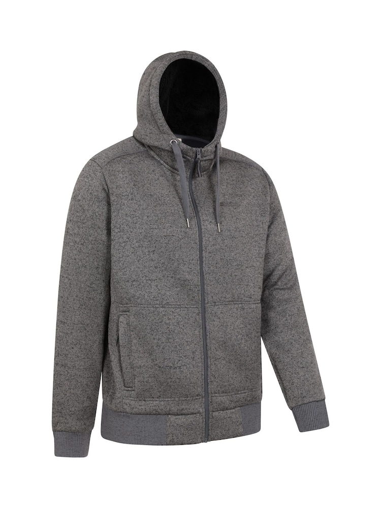 Mountain Warehouse Black Mens Nevis Fleece Lined Hoodie - Image 2 of 5