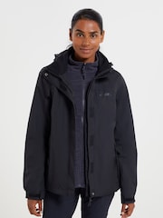 Mountain Warehouse Black Storm 3 in 1 Waterproof Jacket - Image 1 of 5