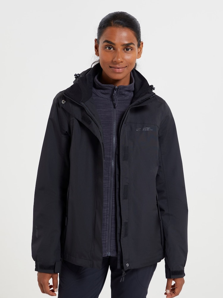 Mountain Warehouse Black Storm 3 in 1 Waterproof Jacket - Image 1 of 5