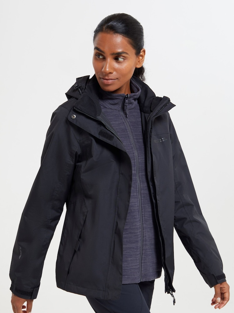 Mountain Warehouse Black Storm 3 in 1 Waterproof Jacket - Image 2 of 5