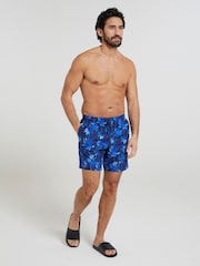 Mountain Warehouse Navy Blue Mens Aruba Printed Quick Drying Swimshorts with UV Max Protection - Image 1 of 5