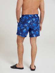 Mountain Warehouse Navy Blue Mens Aruba Printed Quick Drying Swimshorts with UV Max Protection - Image 3 of 5