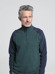 Mountain Warehouse Bottle Green Mens Ashbourne II Half Zip Fleece - Image 1 of 5