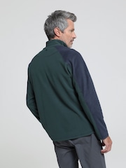 Mountain Warehouse Bottle Green Mens Ashbourne II Half Zip Fleece - Image 2 of 5