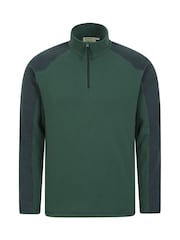 Mountain Warehouse Bottle Green Mens Ashbourne II Half Zip Fleece - Image 3 of 5