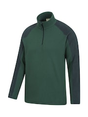 Mountain Warehouse Bottle Green Mens Ashbourne II Half Zip Fleece - Image 5 of 5