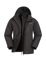 Negro - Mountain Warehouse Mens Fell 3-In-1 Water Resistant Jacket - Imagen 4 de 6