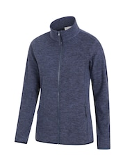 Mountain Warehouse Dark Blue Womens Snowdon Melange II Full-Zip Fleece - Image 3 of 5