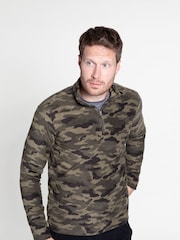 Mountain Warehouse Khaki Green Mens Camber II Half Zip Quick Drying Fleece - Image 2 of 5