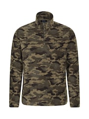 Mountain Warehouse Khaki Green Mens Camber II Half Zip Quick Drying Fleece - Image 4 of 5