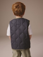 Charcoal Grey Onion Quilt Gilet (3mths-7yrs) - Image 2 of 4