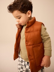 Rust Brown Padded Gilet (3mths-10yrs) - Image 1 of 7