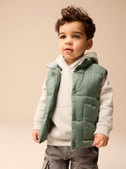 Sage Green Padded Gilet (3mths-10yrs) - Image 1 of 8