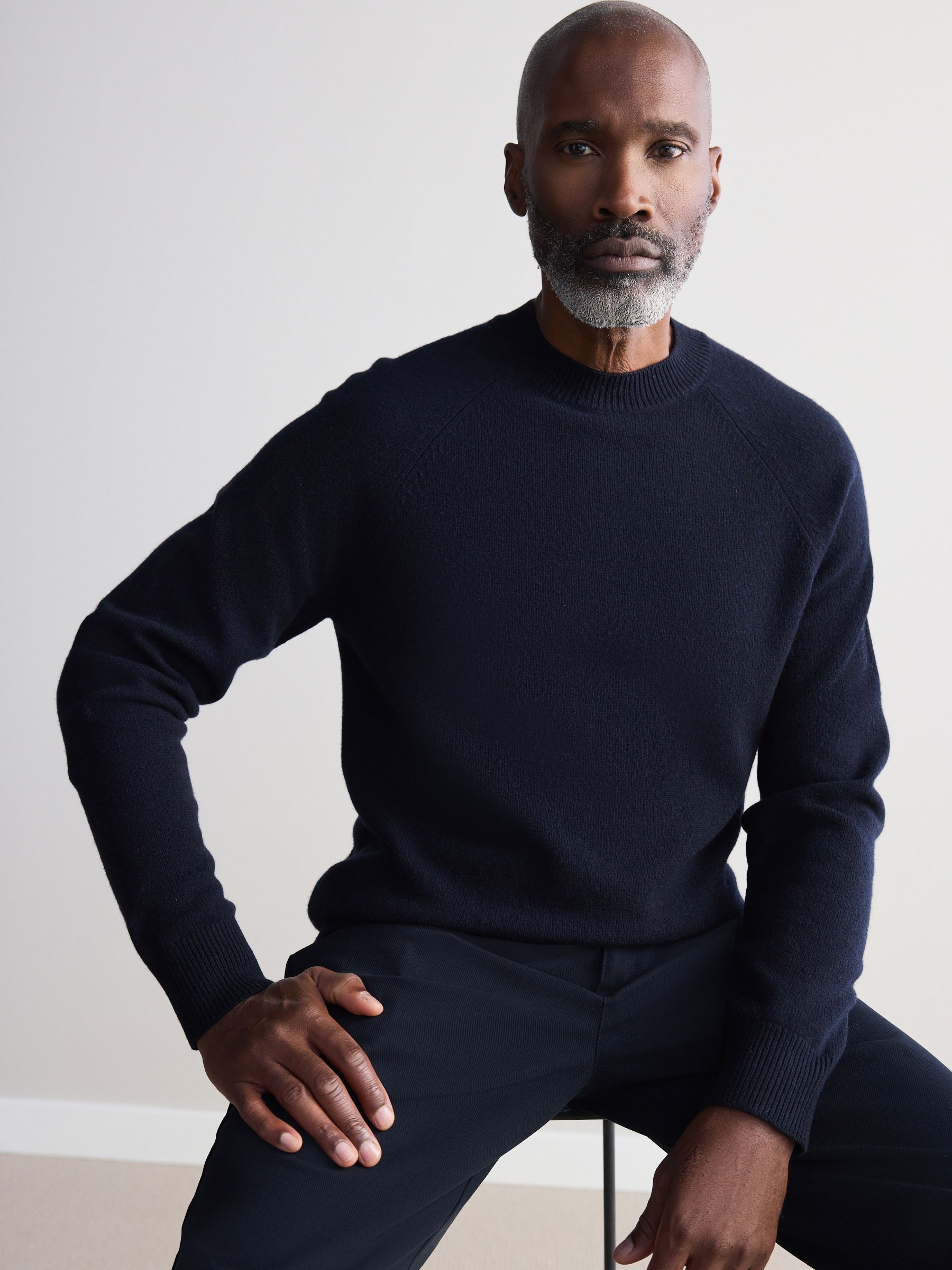 Buy Navy Blue Crew Neck Regular Fit Signature 100 Merino Wool Midweight Jumper from Next Germany