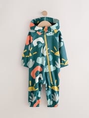 Multicoloured Print Waterproof Fleece Lined Puddlesuit (3mths-7yrs) - Image 4 of 8