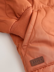 Rust Brown Quilted Borg Fleece Lined Shower Resistant Coat (3mths-7yrs) - Image 10 of 10