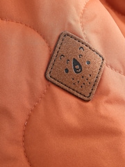 Rust Brown Quilted Borg Fleece Lined Shower Resistant Coat (3mths-7yrs) - Image 9 of 10
