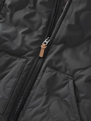 Black Quilted Borg Fleece Lined Shower Resistant Coat (3mths-7yrs) - Image 9 of 9