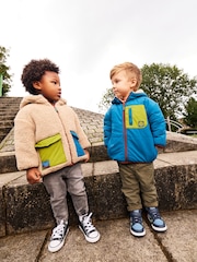 Teal Blue Reversible Borg Jacket (3mths-7yrs) - Image 1 of 12