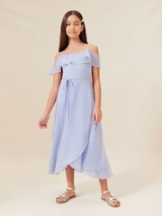 Lipsy Blue Cold Shoulder Maxi Occasion Dress (10-16yrs) - Image 1 of 4