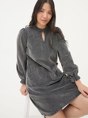 FatFace Fran Charcoal Grey Cord Tunic Dress - Image 5 of 7