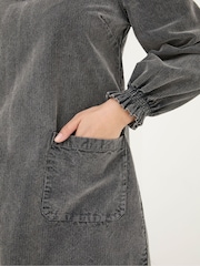 FatFace Fran Charcoal Grey Cord Tunic Dress - Image 6 of 7